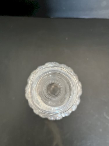 Ancienne carafe à décor floral émaillée  dlg Legras verrerie art verrier