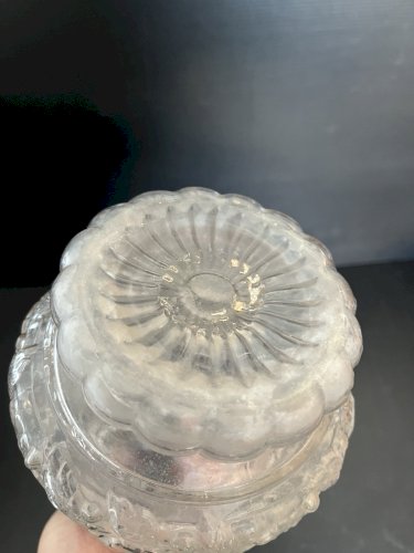 Ancienne carafe à décor floral émaillée  dlg Legras verrerie art verrier