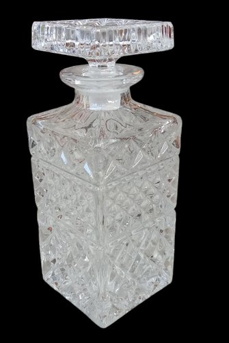Ancienne Carafe À Whisky Alcool Liqueur Spiritueux Verre Taillé Old Decanter