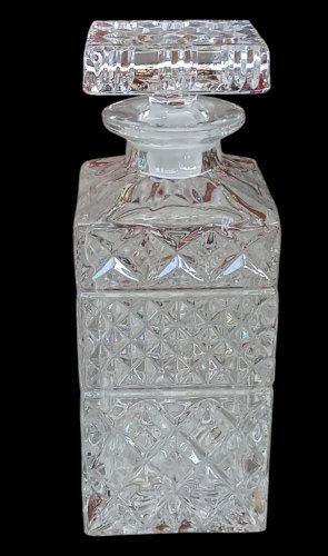Ancienne Carafe À Whisky Alcool Liqueur Spiritueux Verre Taillé Old Decanter