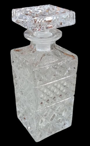 Ancienne Carafe À Whisky Alcool Liqueur Spiritueux Verre Taillé Old Decanter