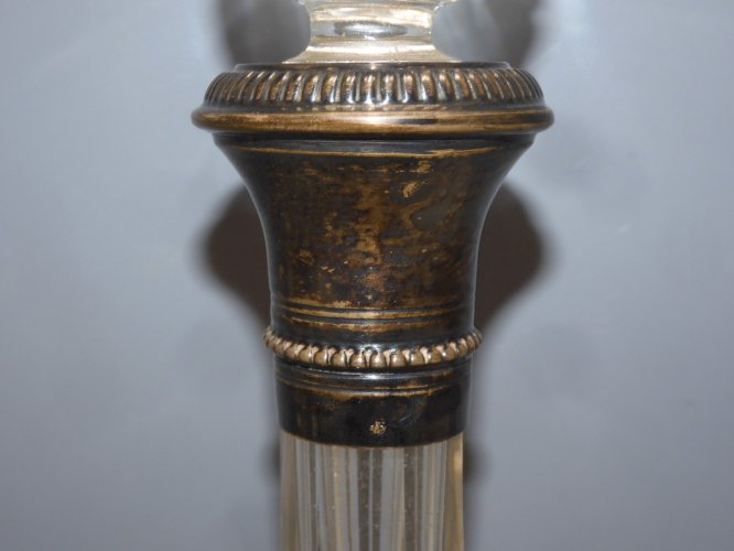 -ANCIENNE CARAFE CRISTAL MONTURE ARGENT Poinçon Minerve JUS de GRENIER VITRINE D