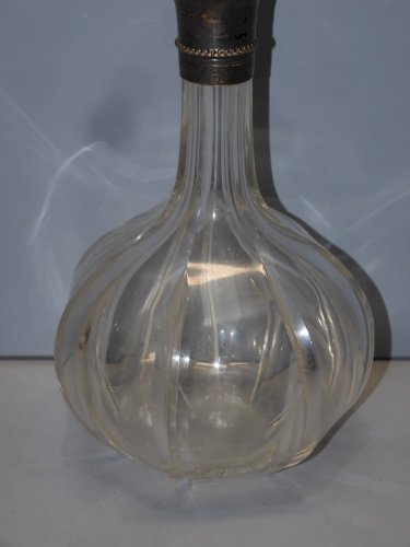 -ANCIENNE CARAFE CRISTAL MONTURE ARGENT Poinçon Minerve JUS de GRENIER VITRINE D