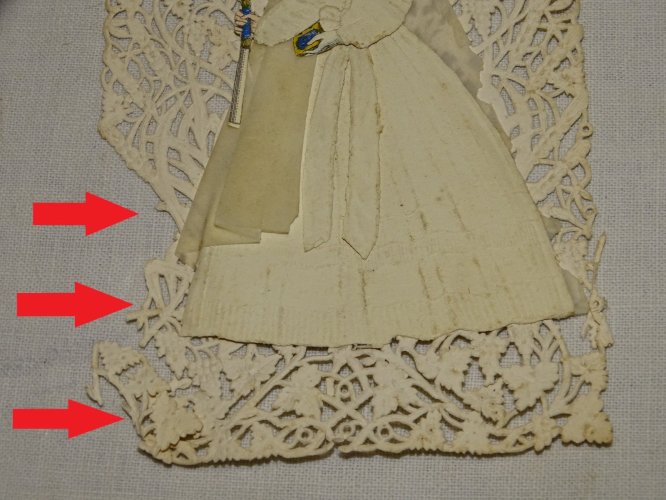 -ANCIENNE CARTE DENTELLE PAPIER 1ere COMMUNION CANIVET AVRIL 1872 RELIGION