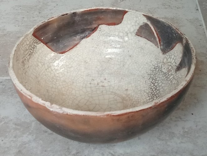 Ancienne Céramique Poterie Asiatique Raku Ancien Bol Saladier Old Asian Bowl