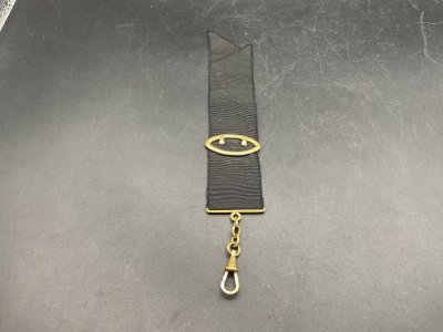 antique pocket watch chain chatelaine. Gold plated.