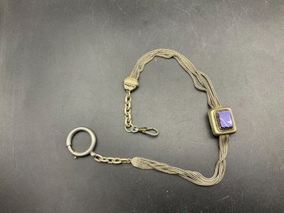 ancienne chaîne de montre à gousset châtelaine.breloque.