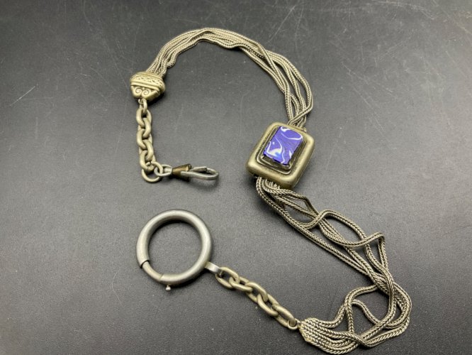 ancienne chaîne de montre à gousset châtelaine.breloque.