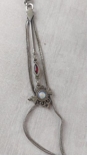 Ancienne chaîne de montre gousset, en métal argenté