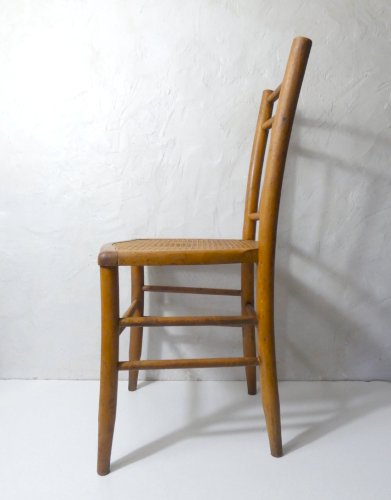 ancienne chaise bistrot vintage bois et cannage