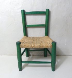 Vintage wooden straw children's chair