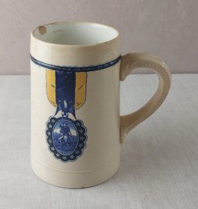 Old beer mug, ceramic, Sons of the Revolution, Higgins & Seiter
