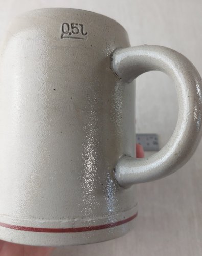 Ancienne chope à bière en grès / Bierkrug, Saarbrücken / Saarebruck