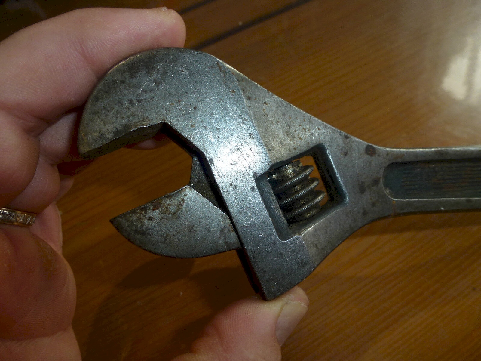 Ancienne clé anglaise / à molette, American, 25 cm, n°10, acier Gris Métal