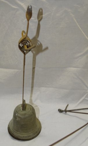 -ANCIENNE CLOCHE DE PORTE D'ENTREE N° 10 avec SYSTEME COMPLET  ET  POIGNEE   D