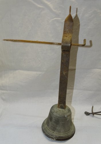 -ANCIENNE CLOCHE DE PORTE D'ENTREE N° 10 avec SYSTEME COMPLET  ET  POIGNEE   D