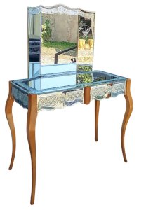 Vintage Venetian Hairdresser Mirror Venetian 1950s/1960s Triptych Mirror