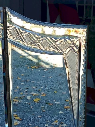 Ancienne Coiffeuse Miroir Vénitien Vénitienne Années 1950/1960 Miroir Triptyque