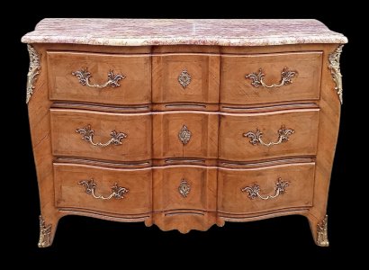 Ancienne Commode Arbalète Marbre  19 ème siècle Estampille ML Delaporte JME