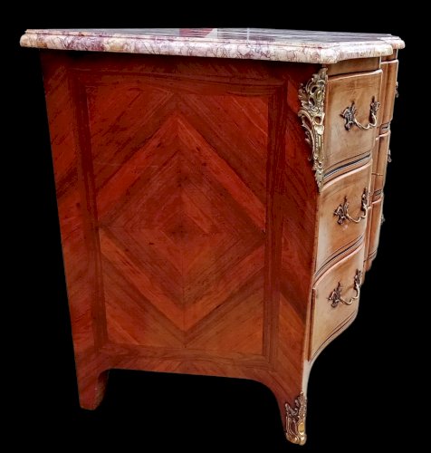 Ancienne Commode Arbalète Marbre  19 ème siècle Estampille ML Delaporte JME