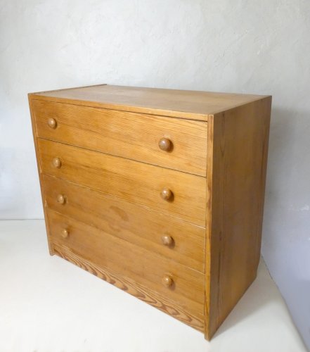 ancienne commode en bois vintage GDR (Allemagne de l'Est) design 60-70