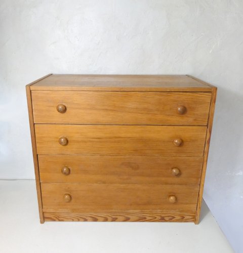 ancienne commode en bois vintage GDR (Allemagne de l'Est) design 60-70