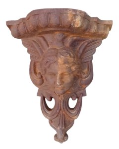 Ancienne Console  Applique Étagère Murale Fonte Décor Ange Femme Old wall shelf