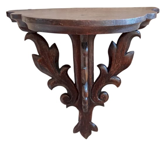 Ancienne Console Petite Étagère Murale Bois Sculpté Old wooden wall shelf
