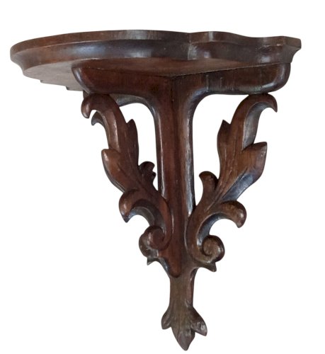 Ancienne Console Petite Étagère Murale Bois Sculpté Old wooden wall shelf