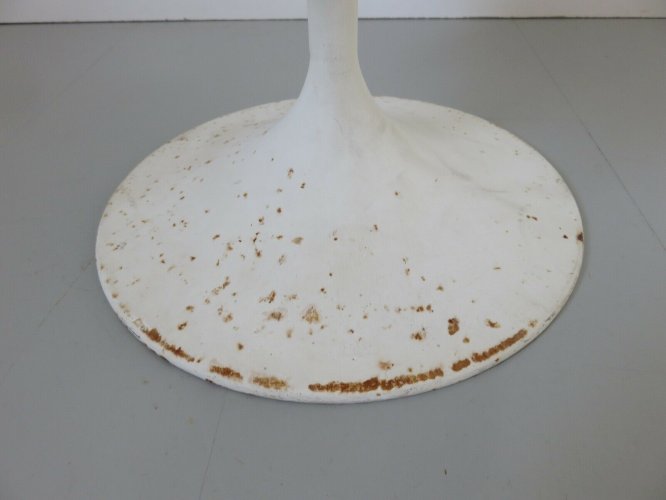 ANCIENNE CORBEILLE A PAPIER EN TOLE EMAILLEE ET PIED TULIPE ANNEES 60 70 VINTAGE