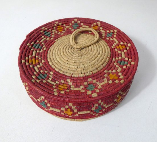 ancienne corbeille vide poche panier rotin fibres naturelles vintage