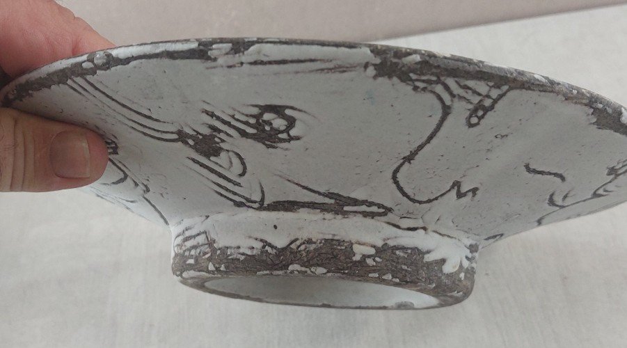 Ancienne coupe, Jean Clergue, en céramique, Massier Vallauris