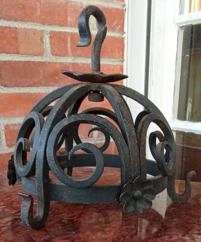 Ancienne Couronne D office Présentoir Porte Charcuterie Saucisson Ustensile Fer