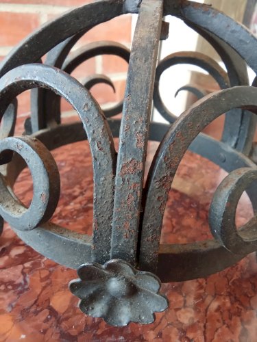 Ancienne Couronne D office Présentoir Porte Charcuterie Saucisson Ustensile Fer