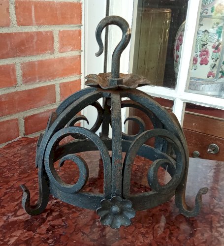 Ancienne Couronne D office Présentoir Porte Charcuterie Saucisson Ustensile Fer