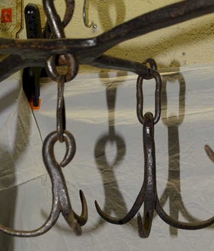 - ANCIENNE COURONNE D'OFFICE CROCHET DE PUITS CHERCHE PUITS FER FORGE déco   D