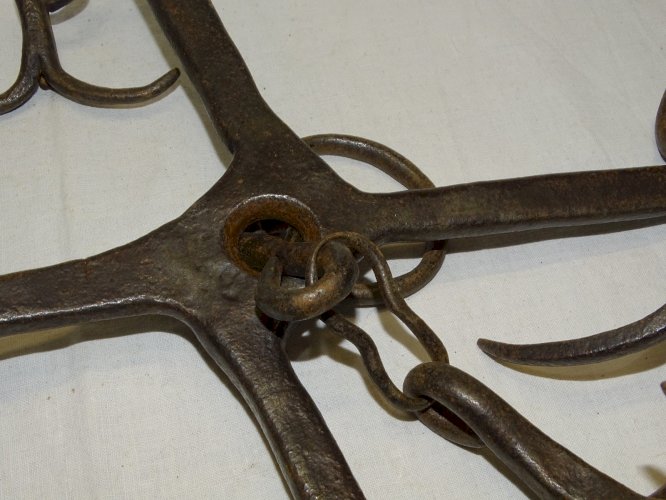 - ANCIENNE COURONNE D'OFFICE CROCHET DE PUITS CHERCHE PUITS FER FORGE déco   D