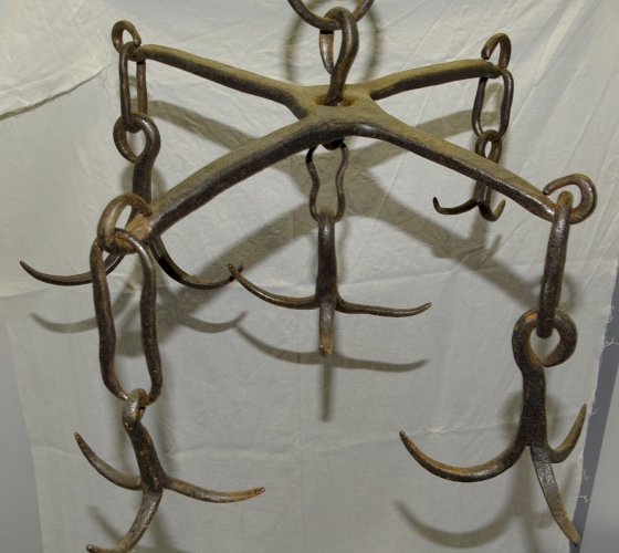 - ANCIENNE COURONNE D'OFFICE CROCHET DE PUITS CHERCHE PUITS FER FORGE déco   D