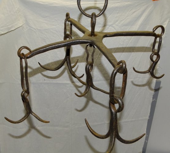 - ANCIENNE COURONNE D'OFFICE CROCHET DE PUITS CHERCHE PUITS FER FORGE déco   D