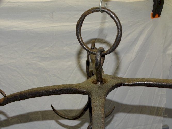 - ANCIENNE COURONNE D'OFFICE CROCHET DE PUITS CHERCHE PUITS FER FORGE déco   D
