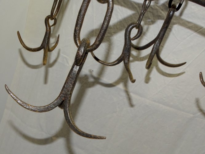 - ANCIENNE COURONNE D'OFFICE CROCHET DE PUITS CHERCHE PUITS FER FORGE déco   D