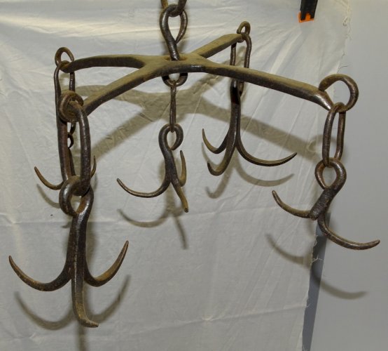 - ANCIENNE COURONNE D'OFFICE CROCHET DE PUITS CHERCHE PUITS FER FORGE déco   D