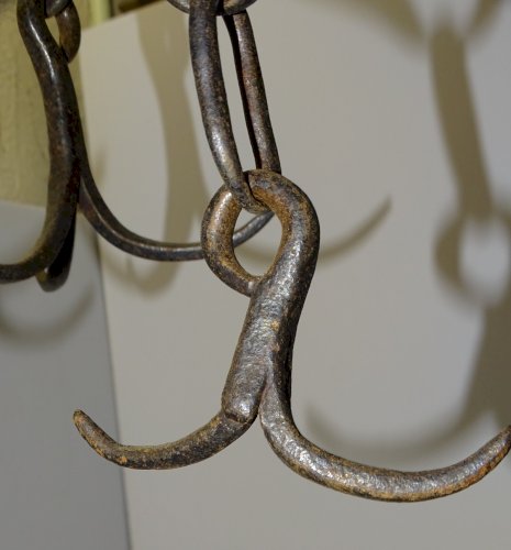 - ANCIENNE COURONNE D'OFFICE CROCHET DE PUITS CHERCHE PUITS FER FORGE déco   D