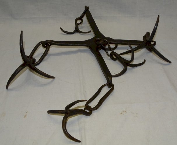 - ANCIENNE COURONNE D'OFFICE CROCHET DE PUITS CHERCHE PUITS FER FORGE déco   D