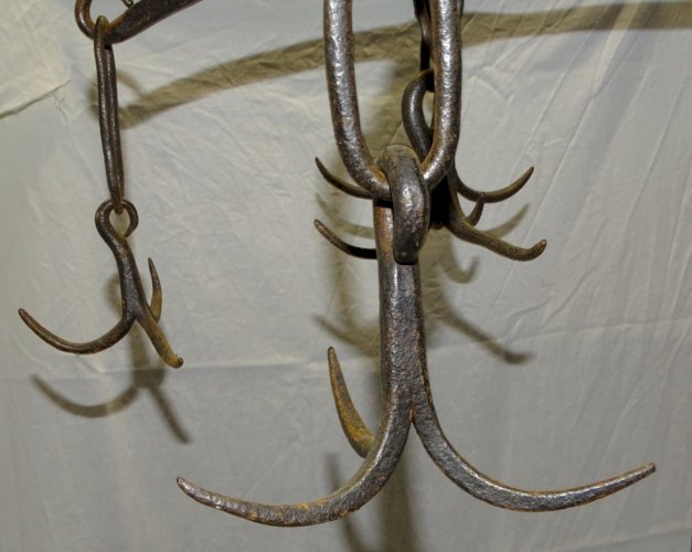 - ANCIENNE COURONNE D'OFFICE CROCHET DE PUITS CHERCHE PUITS FER FORGE déco   D