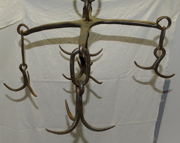 - ANCIENNE COURONNE D'OFFICE CROCHET DE PUITS CHERCHE PUITS FER FORGE déco   D
