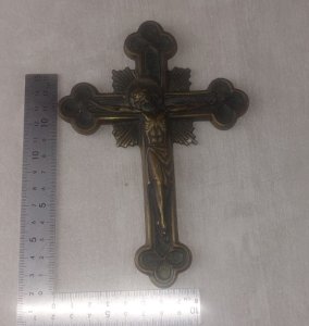 Old Catholic cross, in bronze, Max Le Verrier