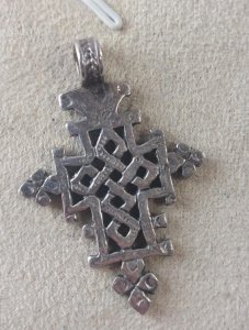 Ancienne croix copte éthiopienne, en argent ^