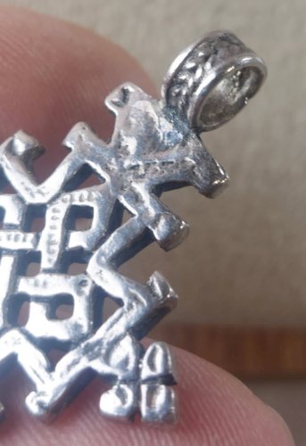 Ancienne croix copte éthiopienne, en argent ^