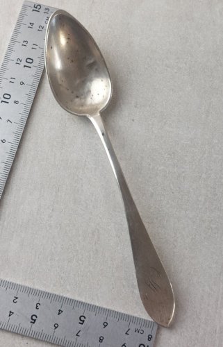Ancienne cuillère à dessert, Altenberger en argent massif, XIXème